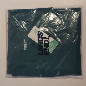 Lands End women's long sleeve shaped crew size XL in Jade emerald